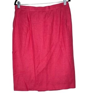 Benard Holtzman NWT Off 5th Avenue 100% Linen Skirt Size 16 Pink Career Work‎